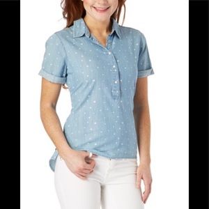 NWT U.S. Polo Assn Blue Star Button-up XL